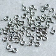 Штифт с резьбой, цвет платина, 9.8x4.32x1 мм (уп 30 шт. +/-3 шт)