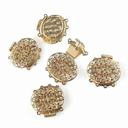 Замок для украшений "Эллипс", цвет св.золото, 26x26.5x5 мм