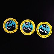 Значок металл "Black Cat Society", эмаль, цвет голубой/желтый, 30.5 мм