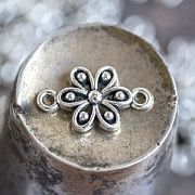 Коннектор "Маргаритка", цвет античное серебро, 17.6x10.6x2.5 мм