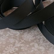 Лента репсовая, цвет черный, ширина 20 мм