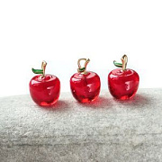 Подвеска Лэмпворк "Яблоко", цвет красный, 19x14 мм