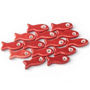 Бусина, керамика "Рыба", цвет красный, 24-25x10x6 мм