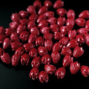 Бусина им.коралла "Тюльпан", цвет красный, 10.5-11x8-9 мм