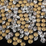 Стразы ювелирные, стекло, цвет Crystal, 6-6.2 мм (уп 20 шт)