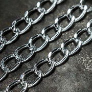 Цепочка "Фацет", алюминий, цвет серебро, звено 10x6.5x1.8 мм