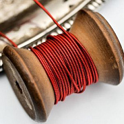 Канитель жесткая, цвет красный, 1.3 мм