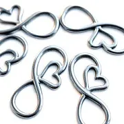 Коннектор стальной "Бесконечная любовь", цвет стальной, 18x40.5x2.5 мм