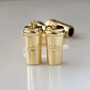 Подвеска металл "Стаканчик кофе", позолота, 22.5x10.5 мм