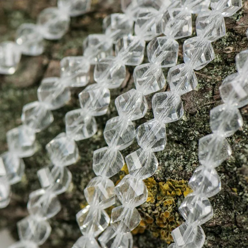 бусина, стекло "яблоко" 8, граненая, цвет прозрачный, 8х8 мм