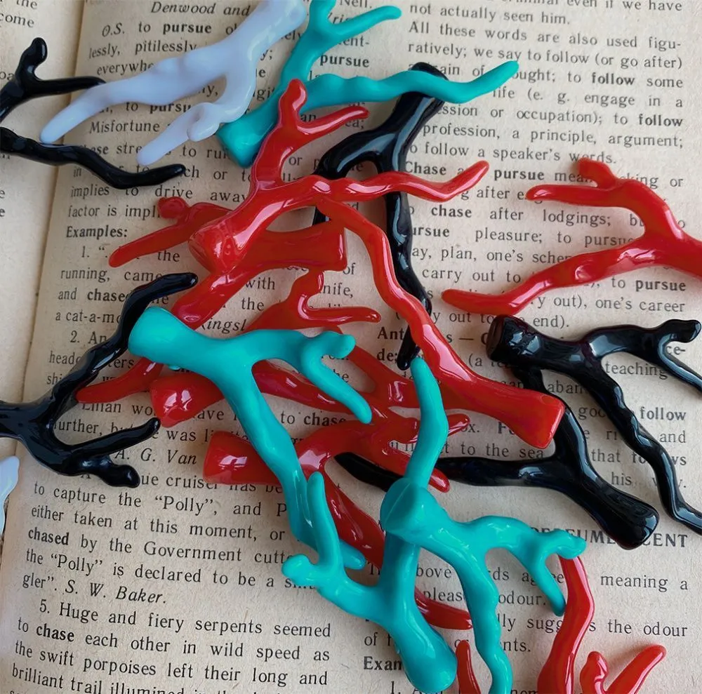 подвеска акриловая "коралл", цветовой микс, 48x34x8-10 мм