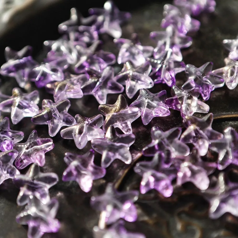 бусина "морская звездочка", стекло, цвет фуксия, 14 мм