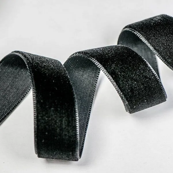 лента, бархат, цвет черный, ширина 15.9 мм ленты