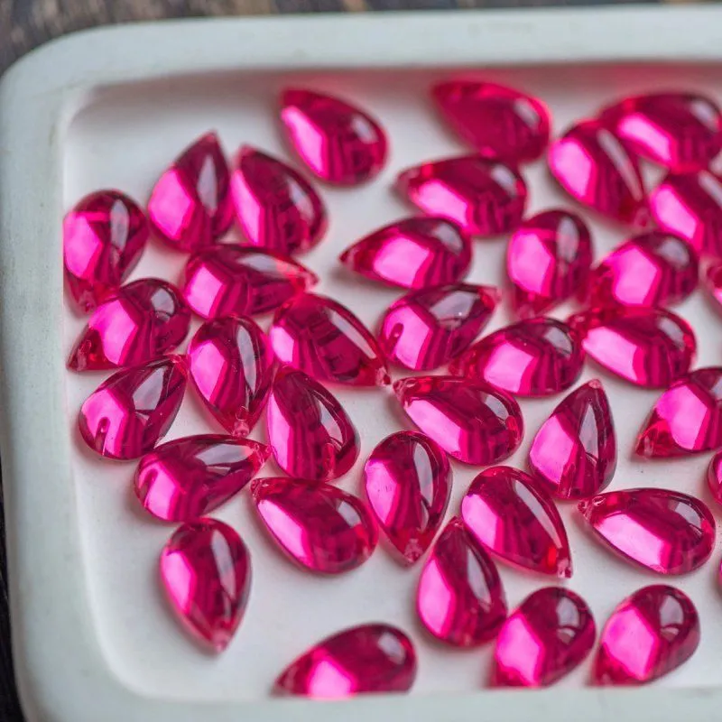 стразы пришивные "капля", акрил, цвет розовый яркий, 15х9х6 мм