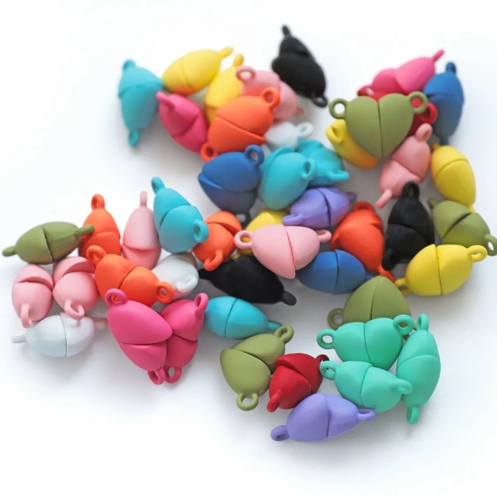 Замочки застежка магнитная "сердце", окрашенная, цветовой микс, 10.5x16x7 мм