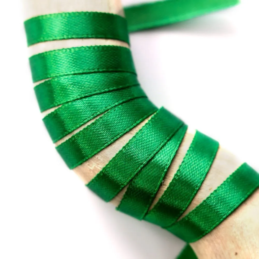 лента, атлас, цвет травянисто-зеленый, ширина 6 мм ленты