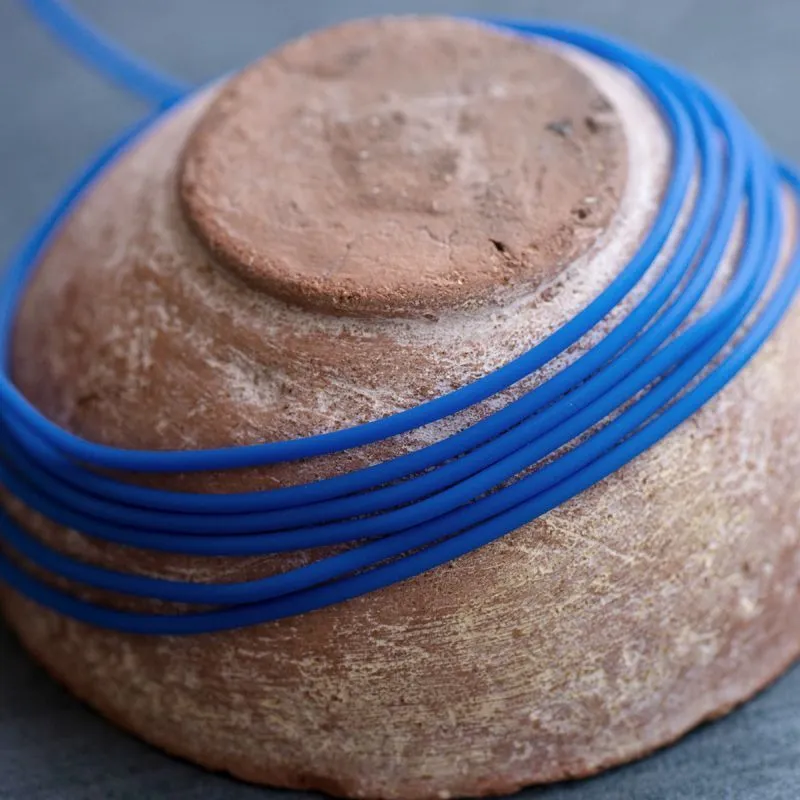 шнур резиновый, с отверстием, цвет синий яркий, 2 мм