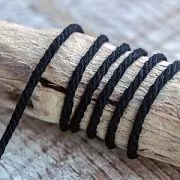 Шнур витой из хлопка, цвет черный, 2 мм