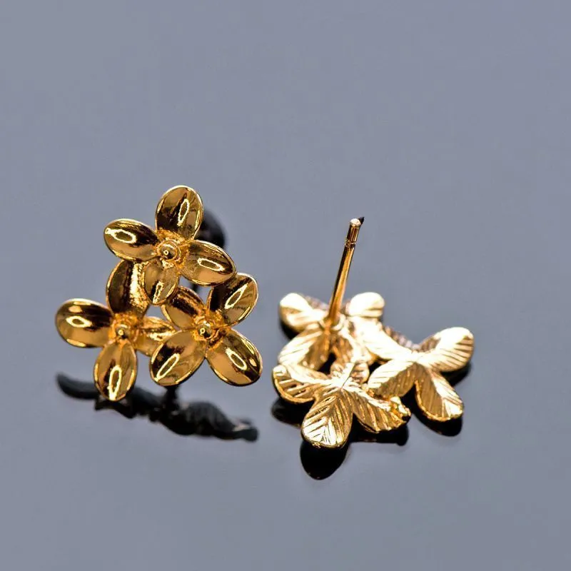 пуссеты "вероника", позолоченные, 14.5x15 мм