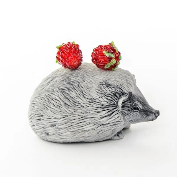 бусина, мурано "малинка", красный, 15х12 мм