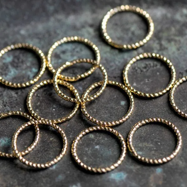 коннектор "круг", позолота, 12x1мм