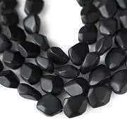 Бусина, стекло "Нагет", матовая, цвет черный, 12x9.5x6.5 мм