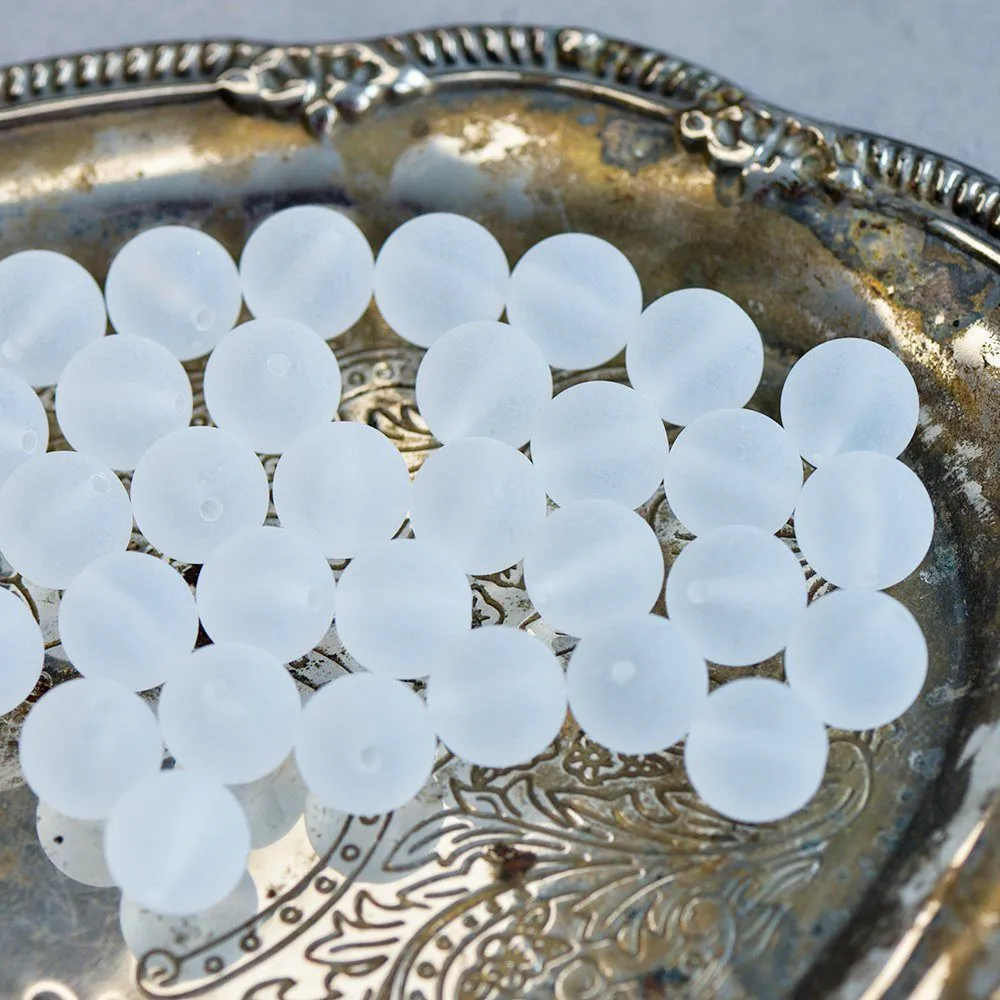 бусина, акрил 14, матовая, цвет прозрачный, 14 мм