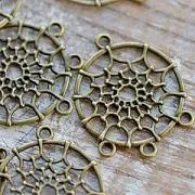 Коннектор "Ловец снов", цвет античная бронза, 34x28x2 мм