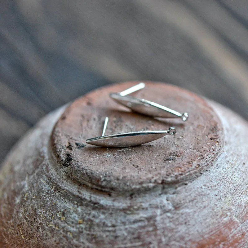 пуссеты "айлин", покрытие платиной, 24x4x1 мм