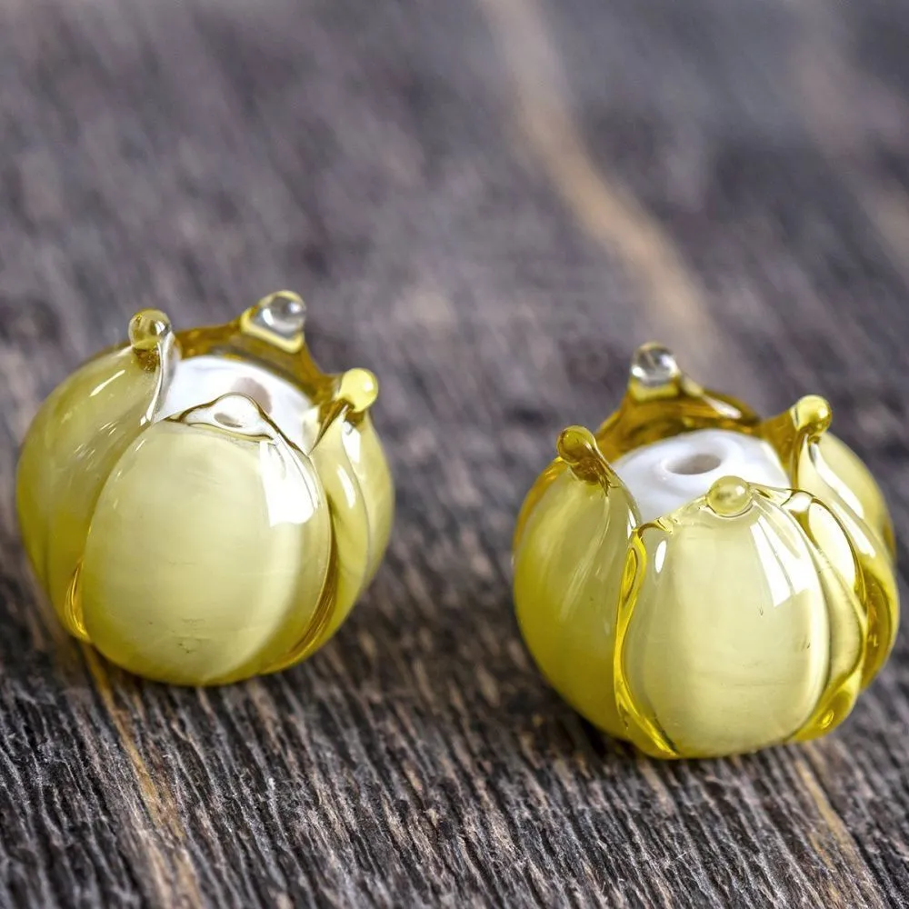 бусина, мурано "бутончик", желтый, 13х12 мм