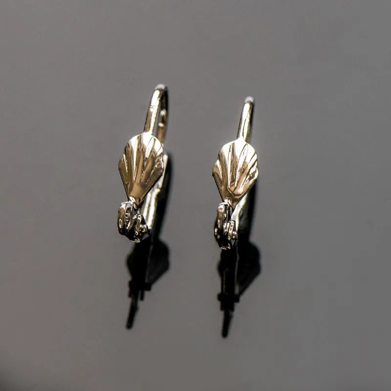 швензы "барбара", металл, покрытие родием, 18х12х0.8 мм