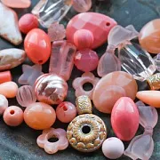 Микс акриловый разной формы "Фэнтэзи", цвет коралловый (уп 20 г)