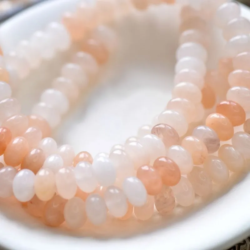 бусина авантюрин абакус, цвет персиковый, 8x5 мм