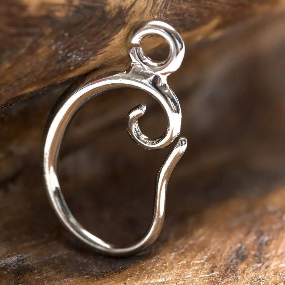 швензы "скролл", цвет платина, 18x12x1.5 мм