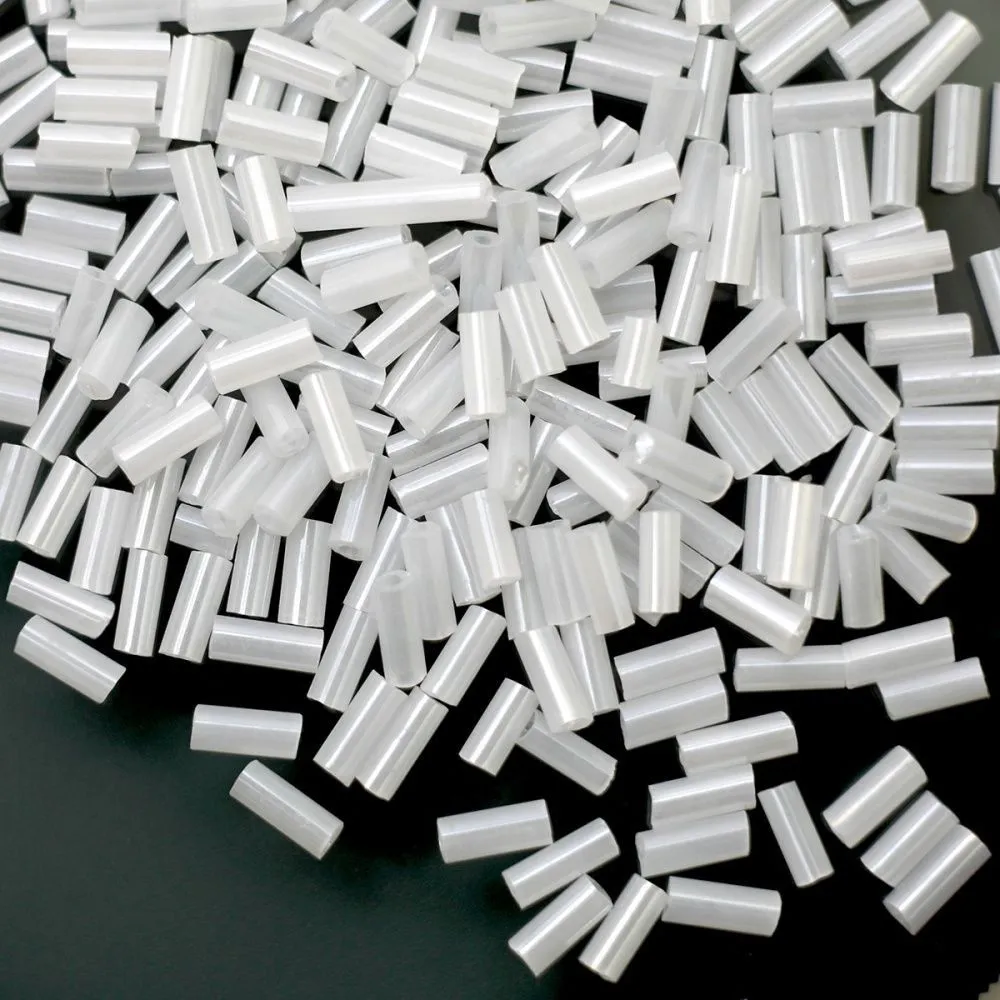 бисер "радуга", стеклярус, цвет перламутровый  белый цейлон (уп 7 г)