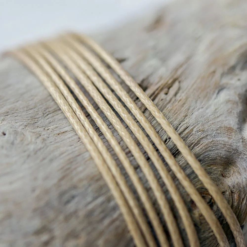 шнур вощеный, цвет бежевый, 1 мм