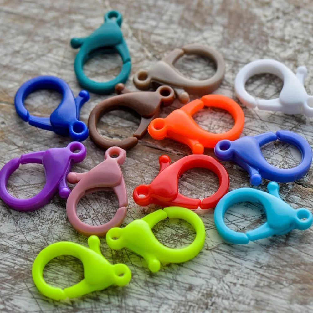 замочек-лобстер "радуга", акрил, цветовой микс, 25x18x6 мм