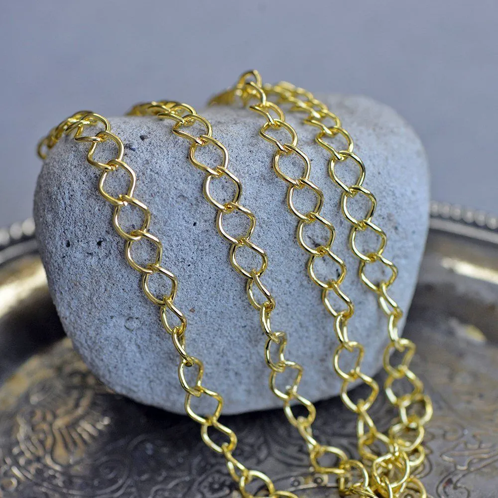 цепочка "кластер", цвет золото, звено 9х7х1.5 мм