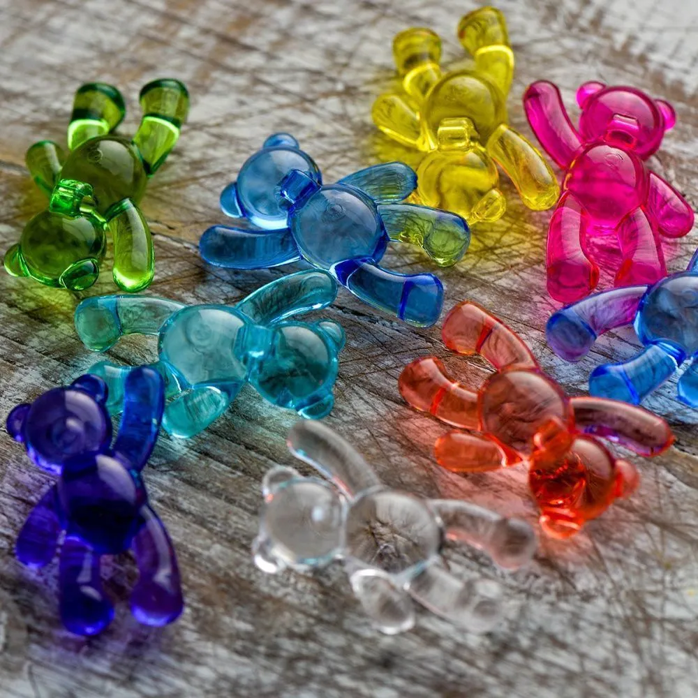 подвеска акриловая "мишутка прозрачный", цветовой микс, 37x28x13 мм