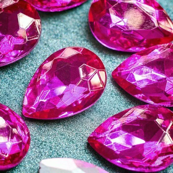 кабошон стекло кристалл, каплевидный, цвет rose, 18х13 мм