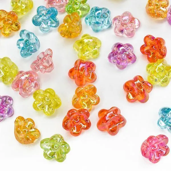 бусина, акрил "сирень", цветовой микс ав, 10x10.5x6.5 мм