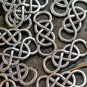 Коннектор "Плетенка", цвет античное серебро, 32x12.5x2 мм