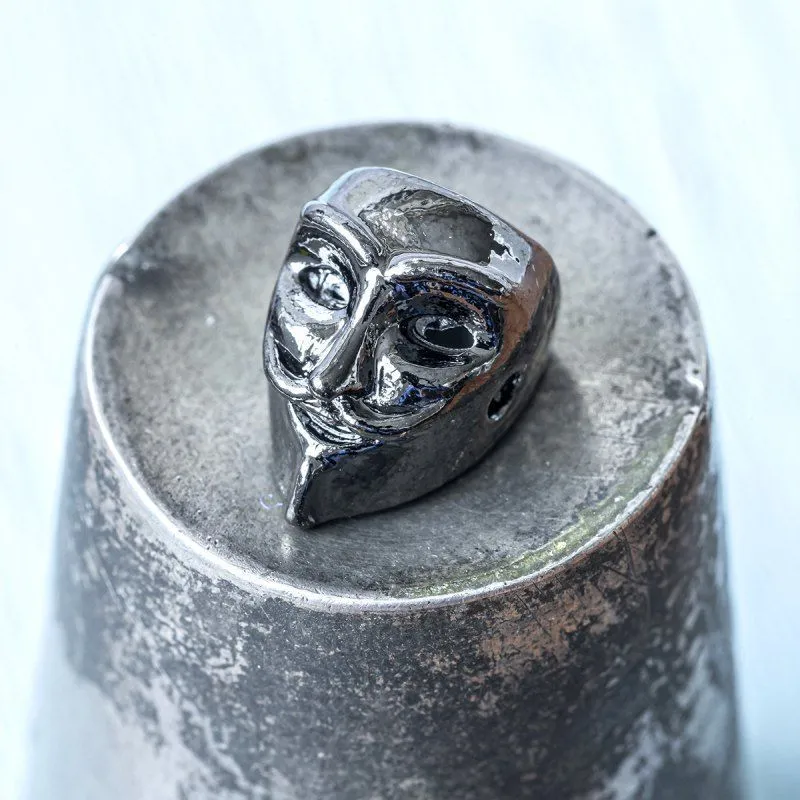 бусина, металл "анонимус", цвет черный, 14.5x10x9.5 мм