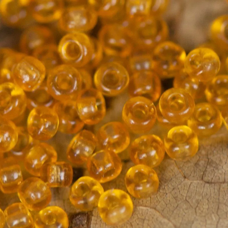 бисер "радуга", цвет медовый прозрачный, 12/0 (уп 7 г)