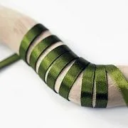 Лента, атлас, цвет оливковый темный, ширина 6 мм