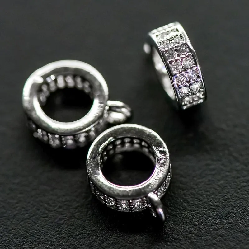 бейл "адель", с цирконием, цвет платина, 10x7.5x3 мм