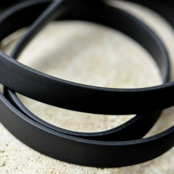 шнур резиновый, плоский, цвет черный, 10х2 мм