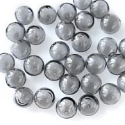 Бусина, Лэмпворк "Шар", серый, 14 мм