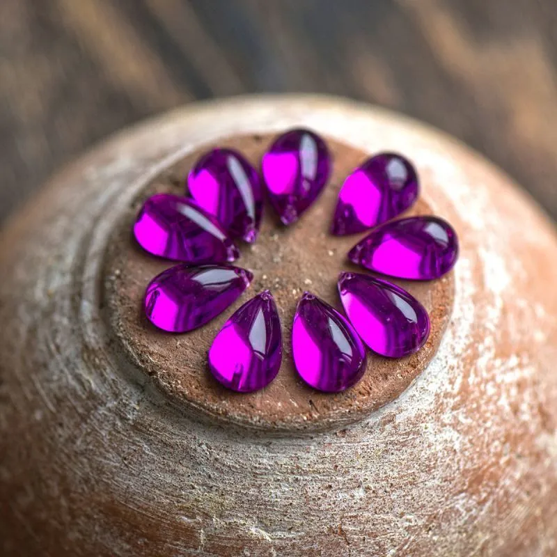 стразы пришивные "капля", акрил, цвет сиреневый яркий, 15х9х6 мм