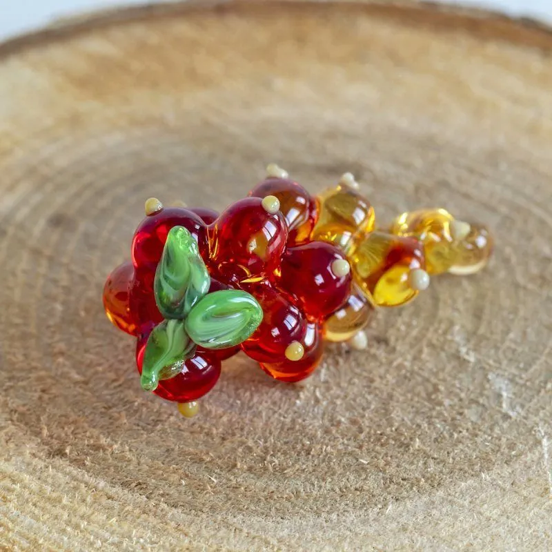 бусина, мурано "смородина", красный 